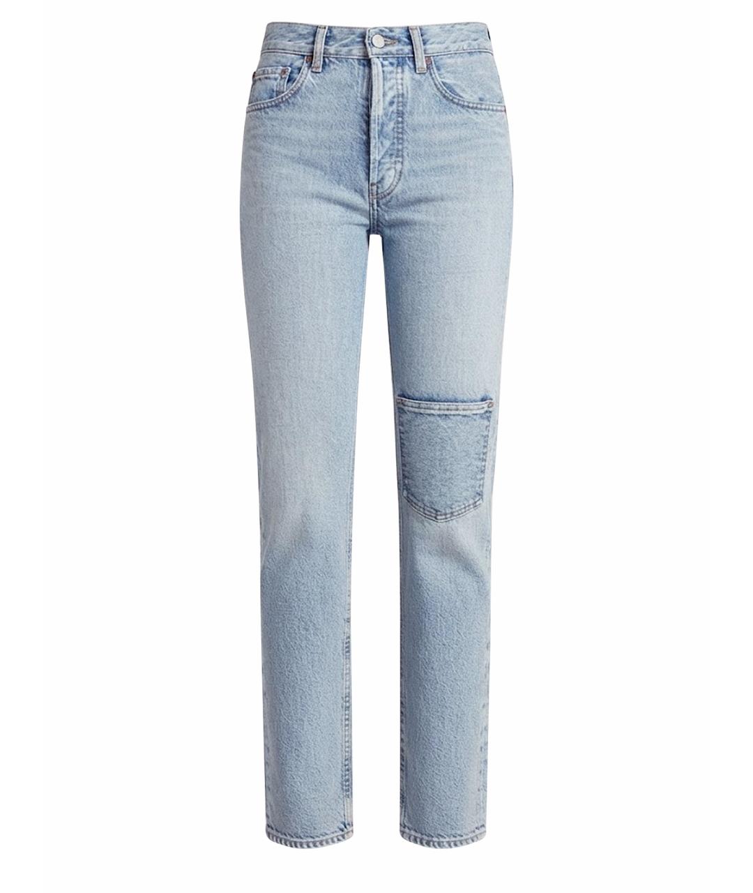 MM6 MAISON MARGIELA Голубые хлопковые прямые джинсы, фото 1