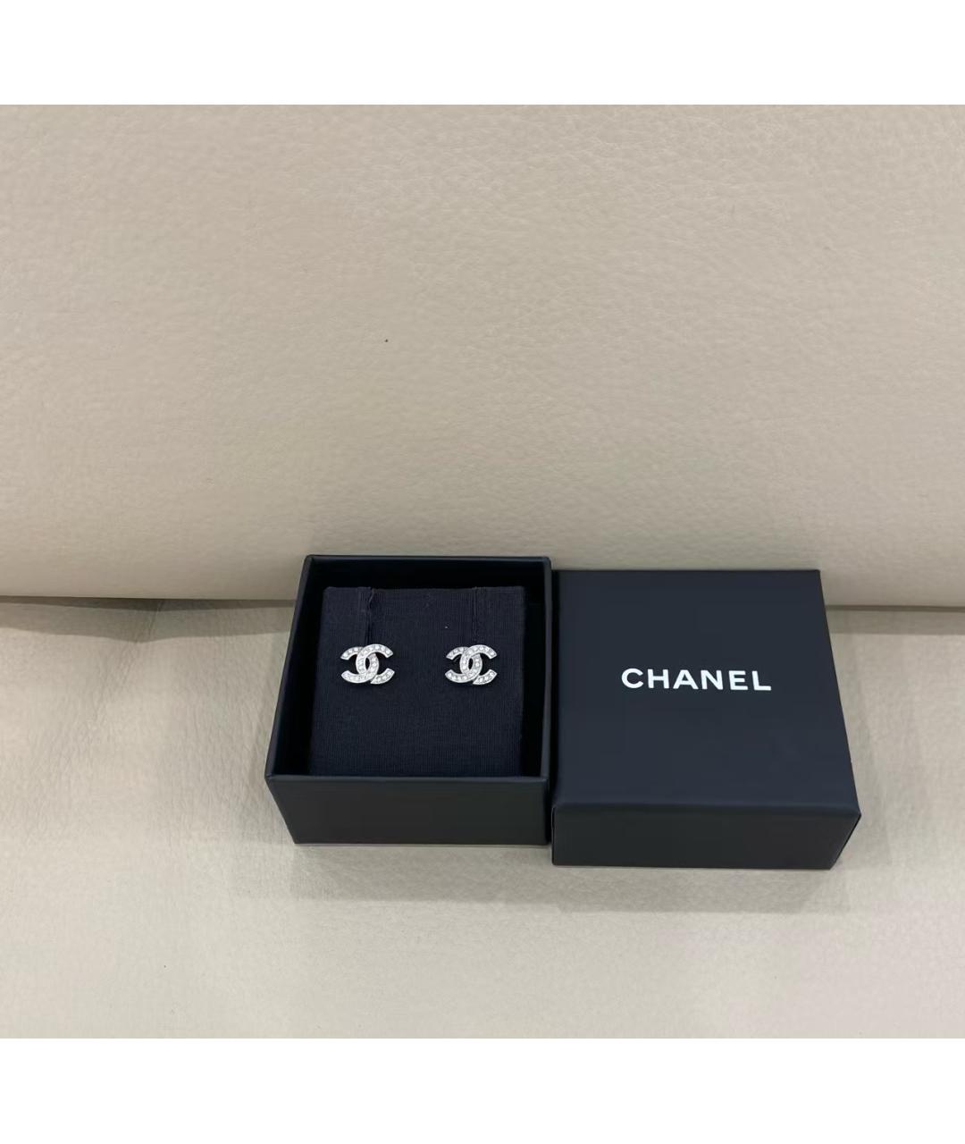 CHANEL Серебряные металлические серьги, фото 2
