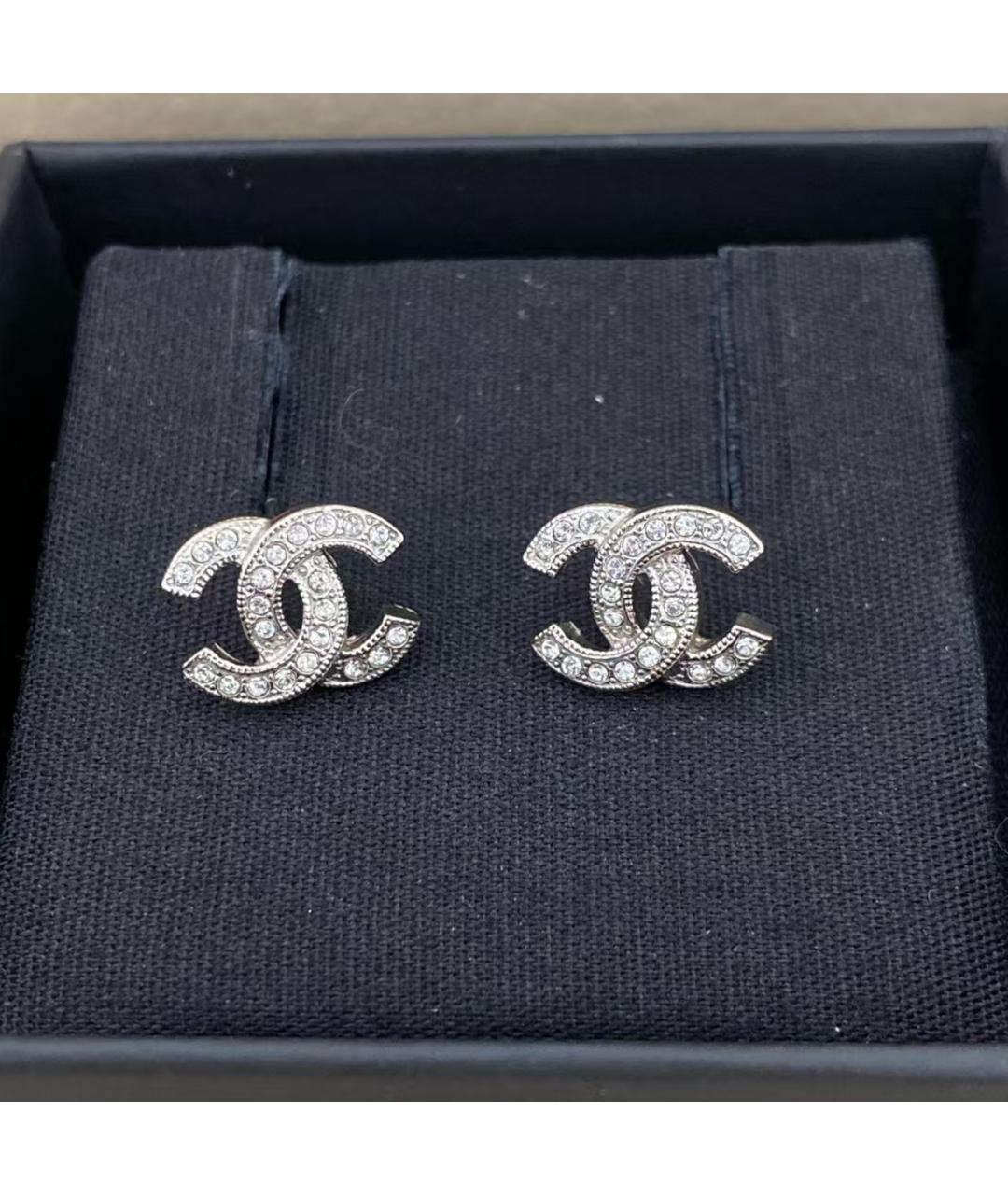 CHANEL Серебряные металлические серьги, фото 5
