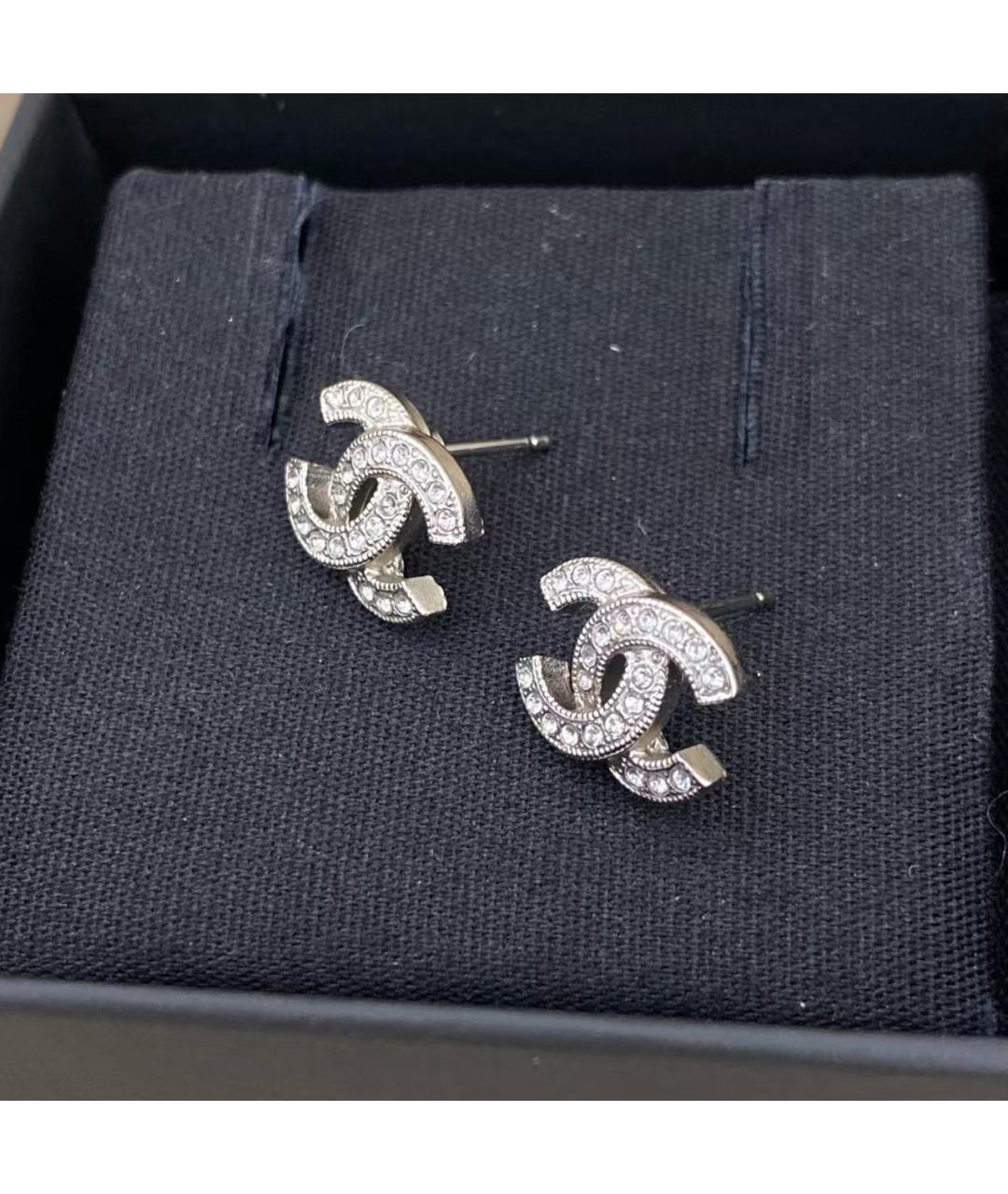 CHANEL Серебряные металлические серьги, фото 4