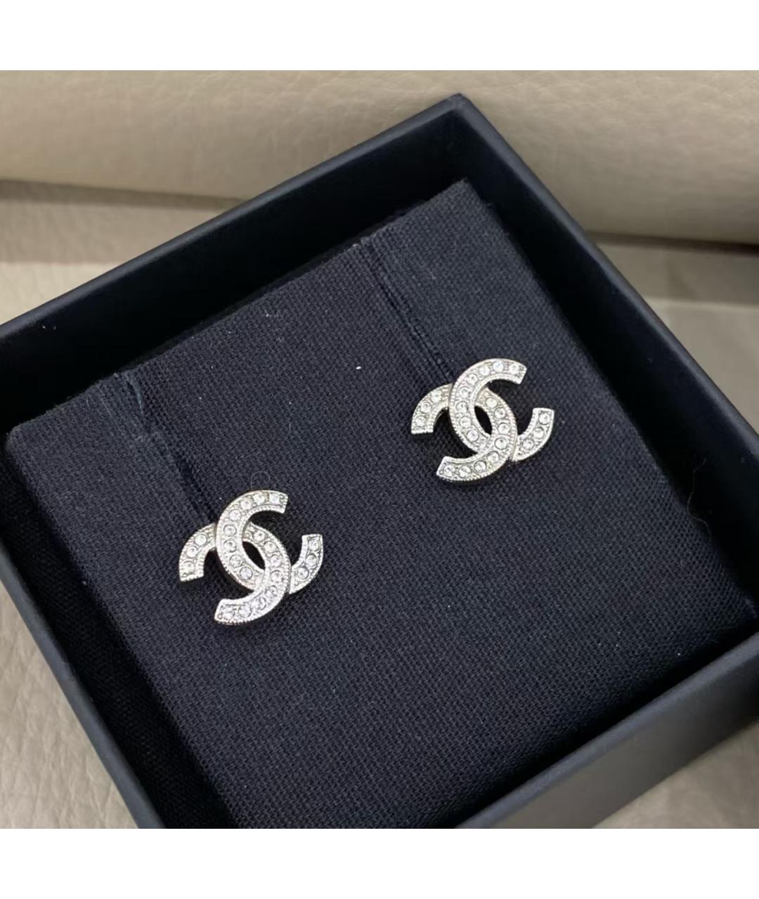 CHANEL Серебряные металлические серьги, фото 3
