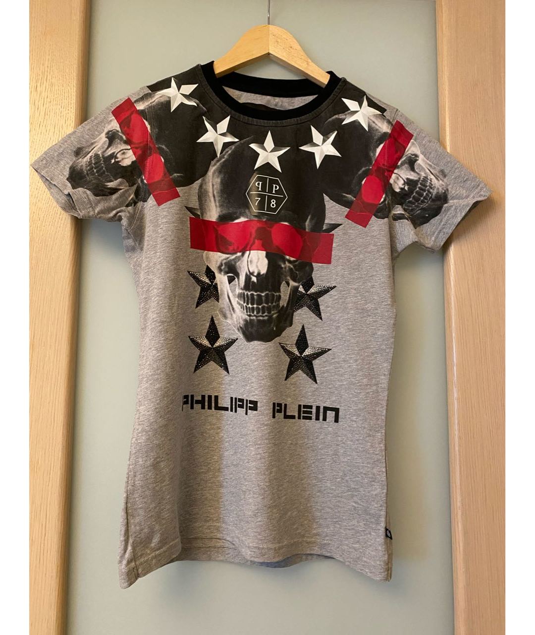 PHILIPP PLEIN Серая хлопковая футболка, фото 6