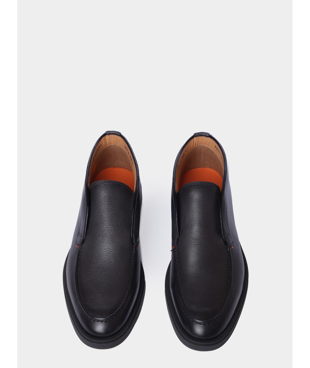 SANTONI Черные кожаные низкие ботинки, фото 5