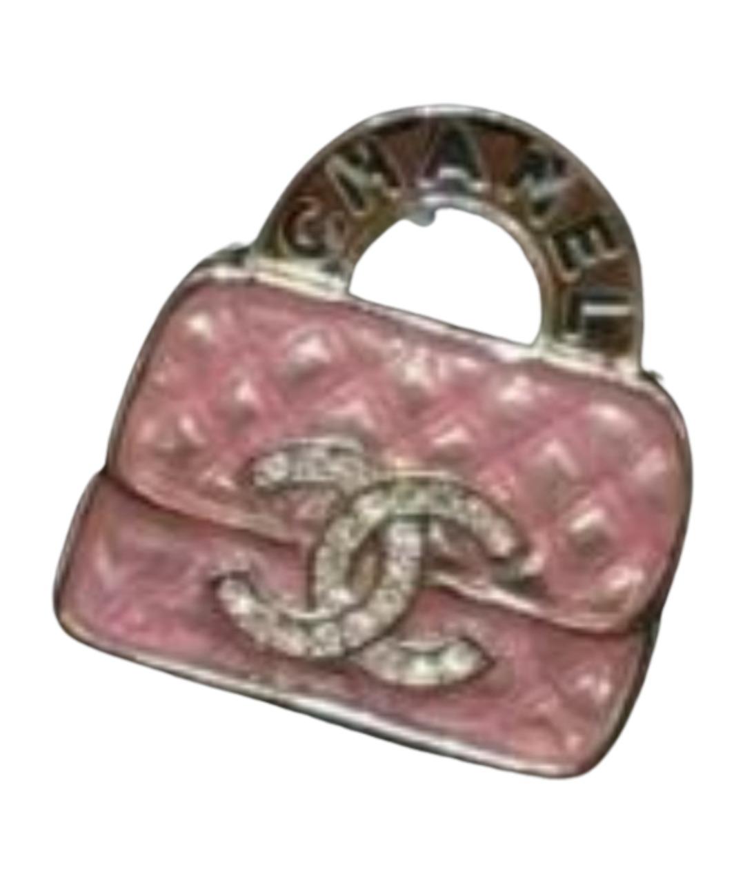 CHANEL Розовая металлическая булавка / брошь, фото 1