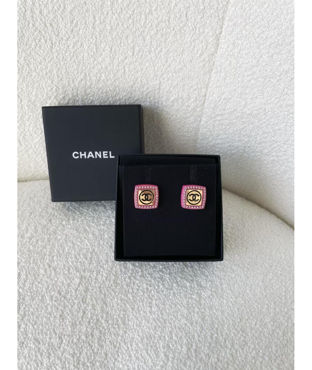 CHANEL Розовые серьги, фото 4