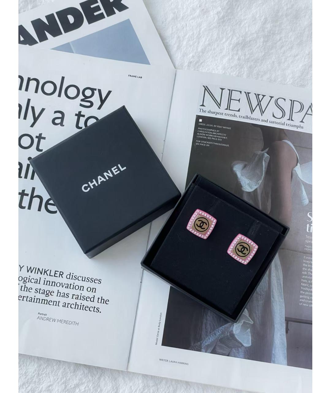 CHANEL Розовые серьги, фото 2