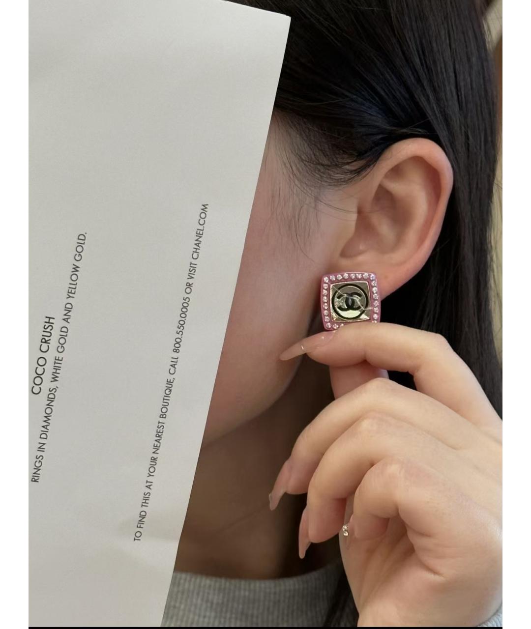 CHANEL Розовые серьги, фото 3