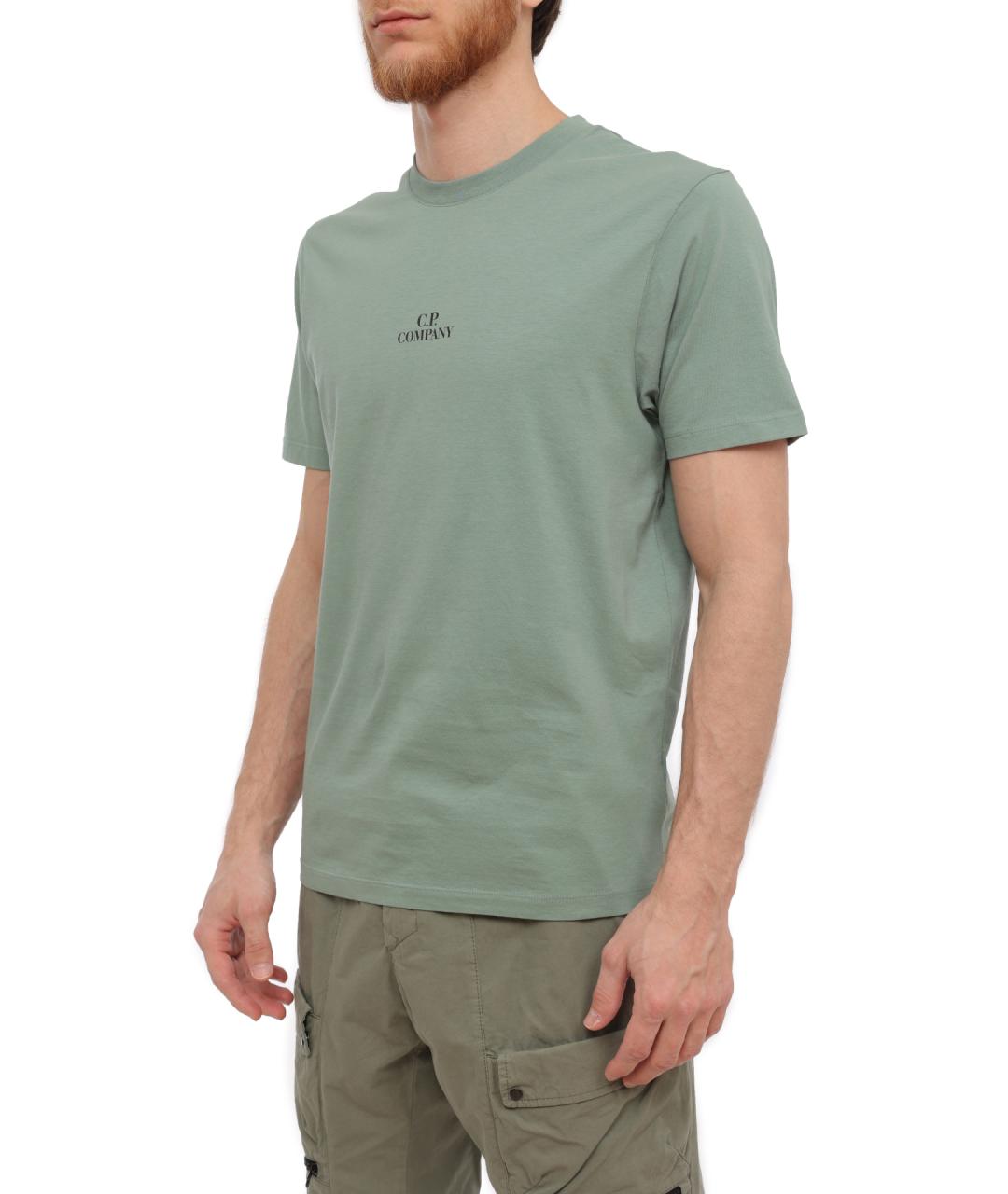 CP COMPANY Зеленая хлопковая футболка, фото 4