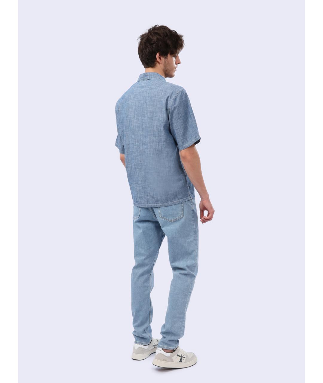 CP COMPANY Голубая хлопковая кэжуал рубашка, фото 5