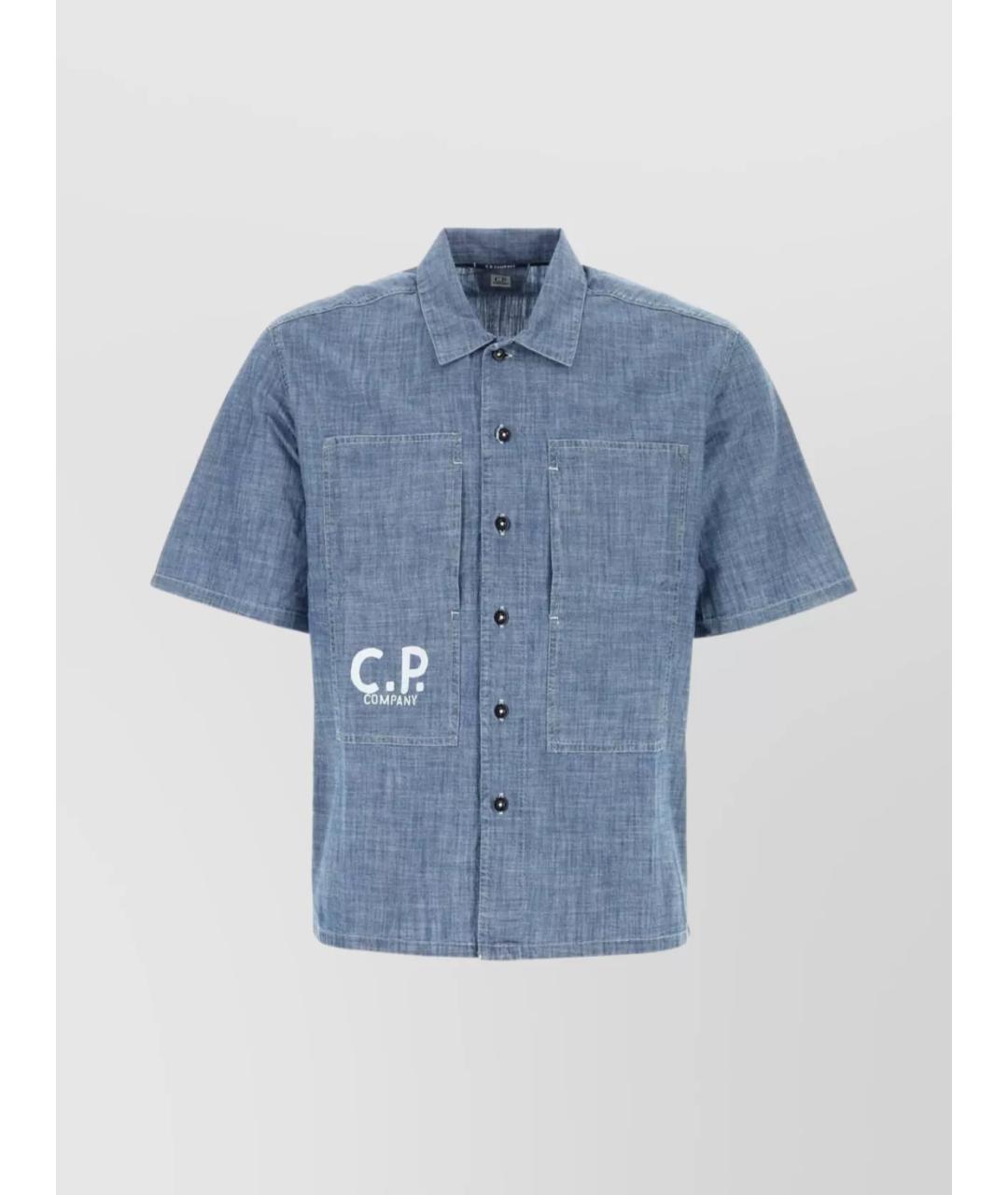 CP COMPANY Голубая хлопковая кэжуал рубашка, фото 6