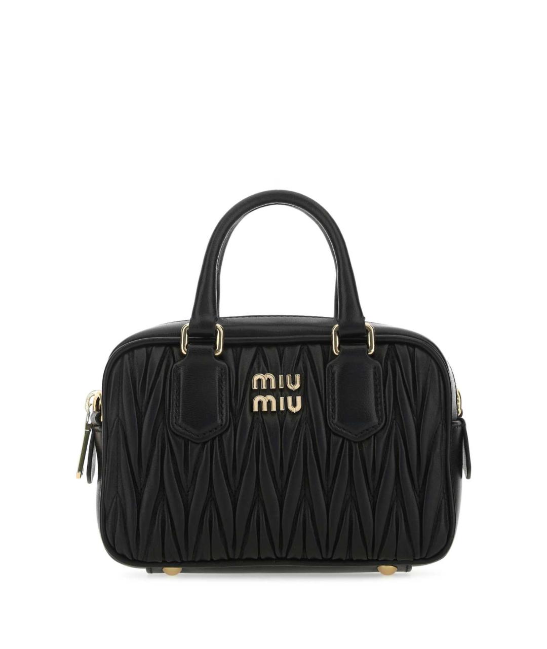 MIU MIU Черная кожаная сумка тоут, фото 1