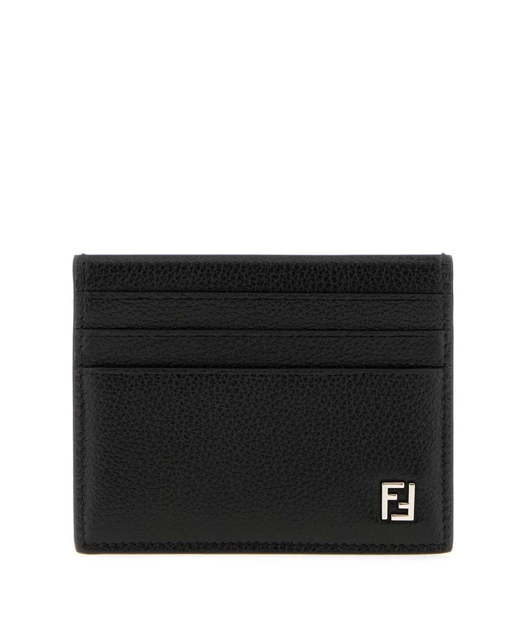 FENDI Черный кожаный кардхолдер, фото 1