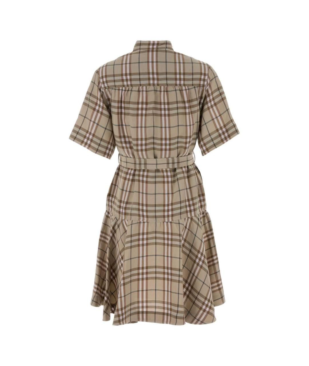 BURBERRY Бежевое вискозное повседневное платье, фото 2