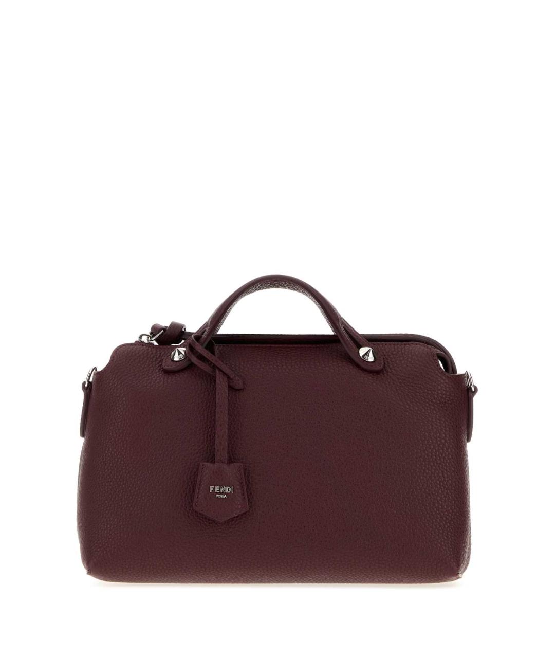 FENDI Бордовая кожаная сумка тоут, фото 1