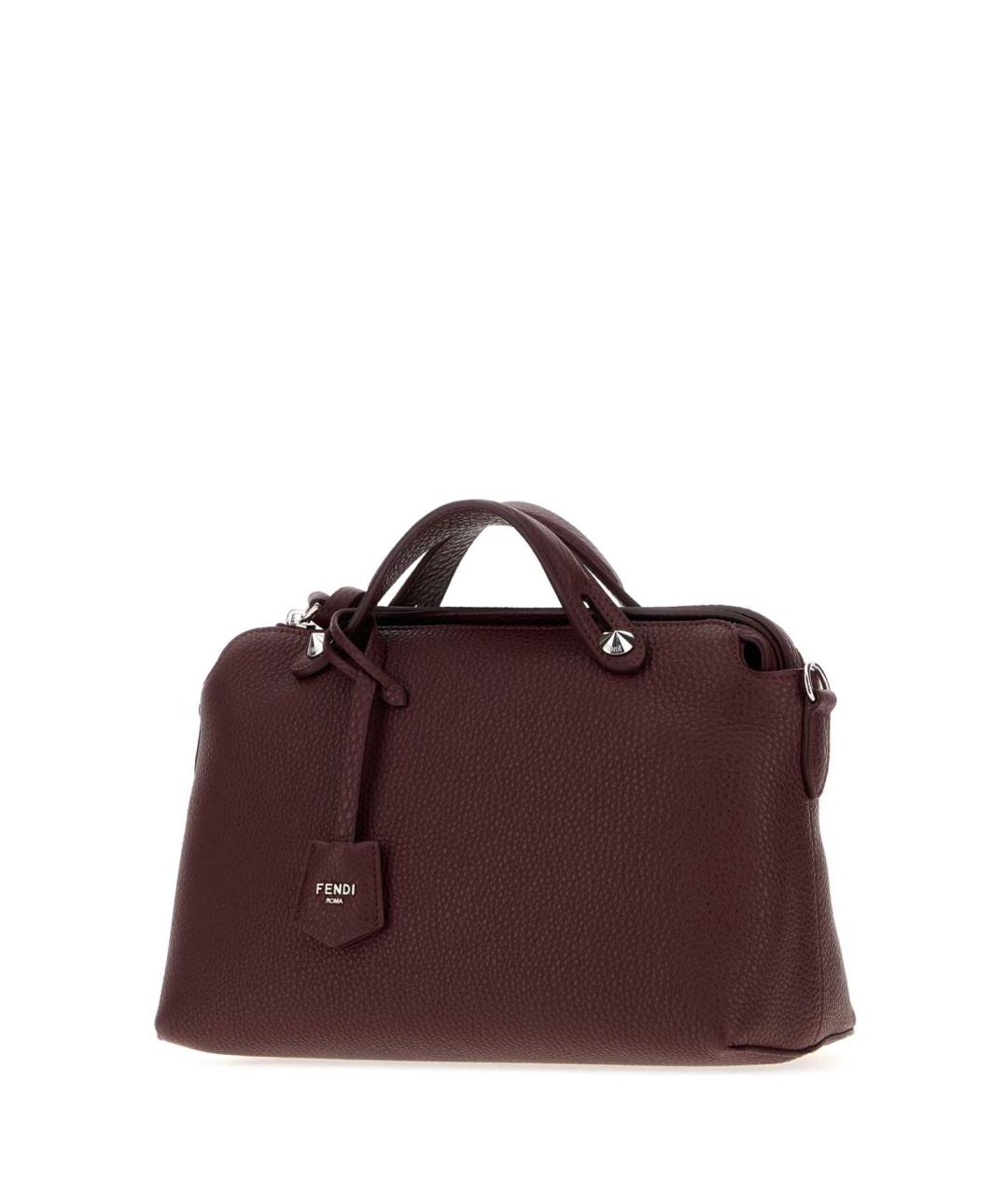 FENDI Бордовая кожаная сумка тоут, фото 2