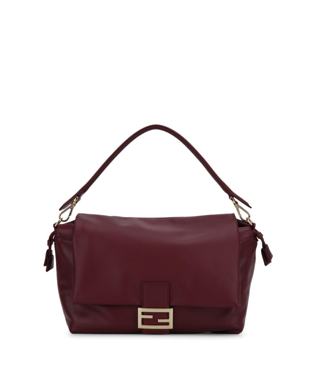 FENDI Бордовая кожаная сумка через плечо, фото 3