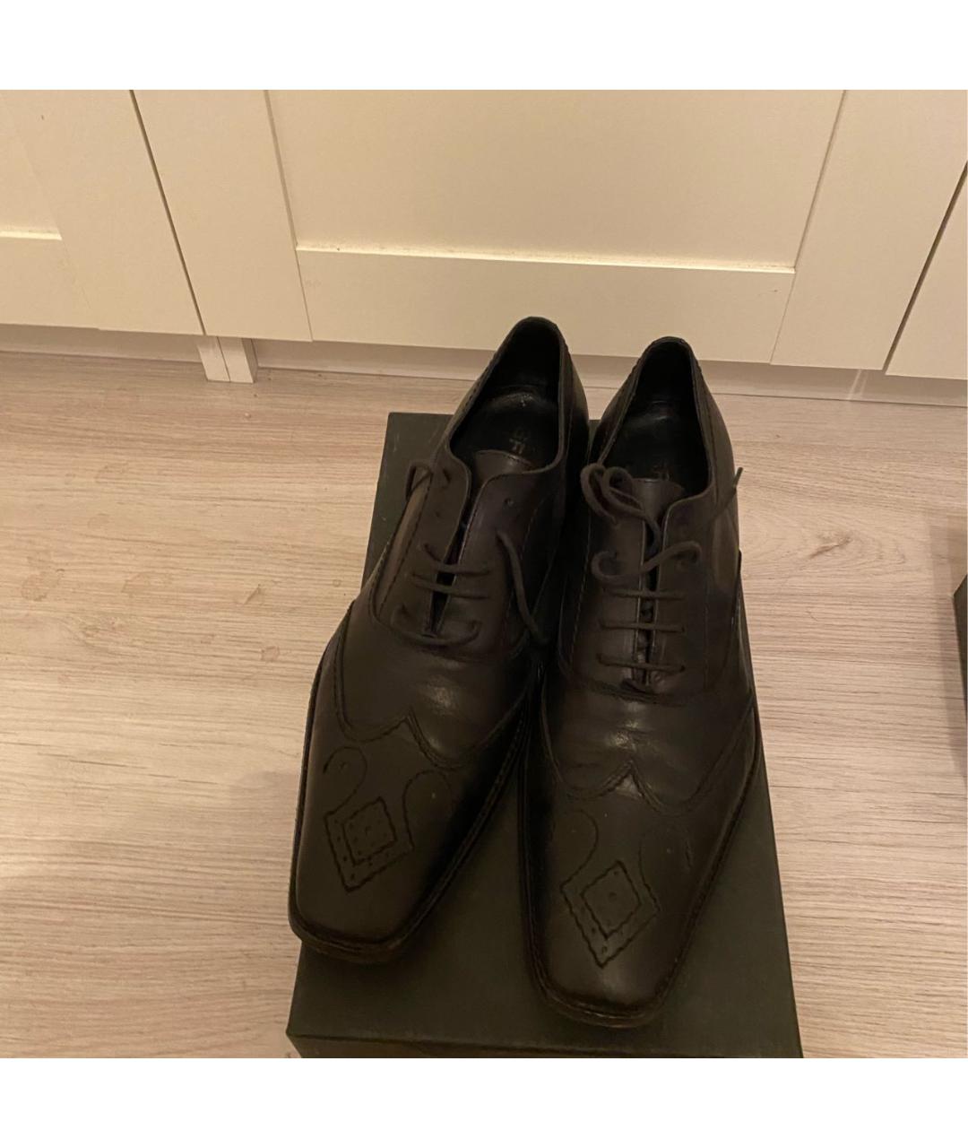 GIANFRANCO FERRE Черные кожаные туфли, фото 2