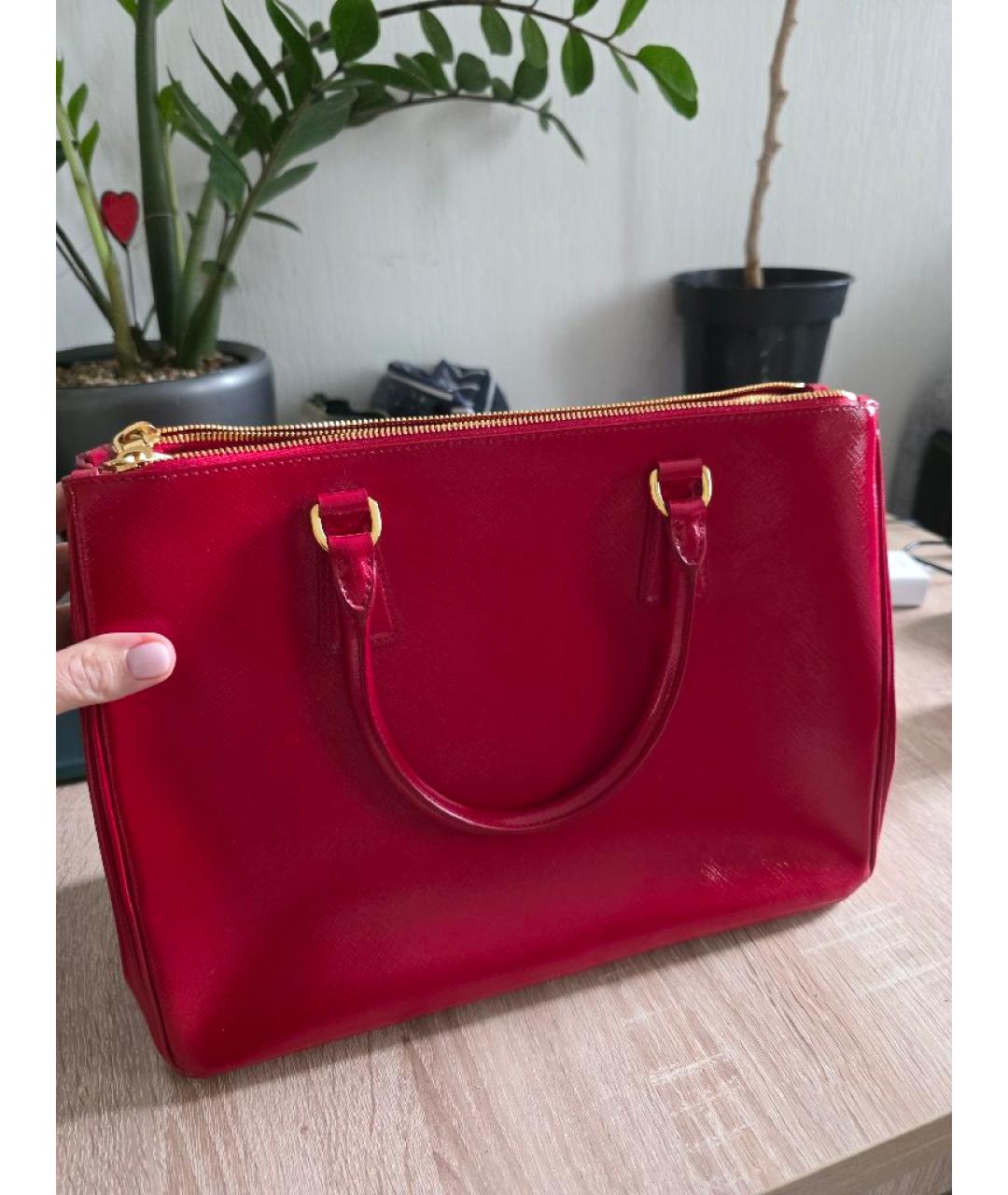 PRADA Красная кожаная сумка тоут, фото 2