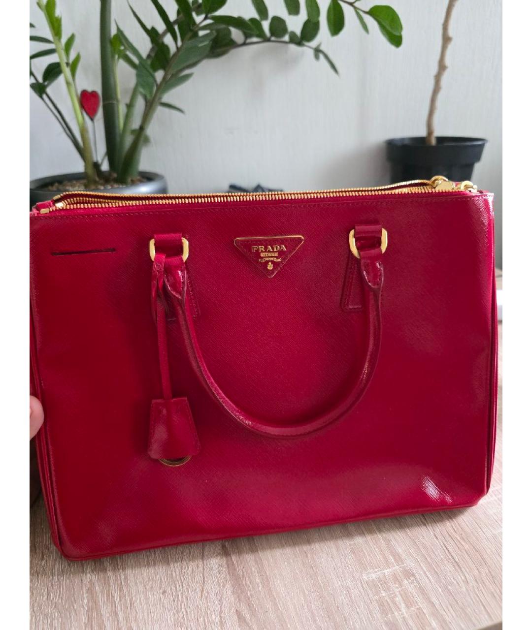 PRADA Красная кожаная сумка тоут, фото 5