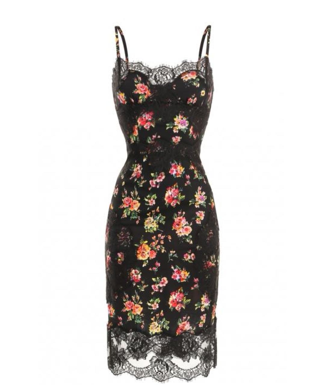 DOLCE&GABBANA Черное шелковое коктейльное платье, фото 1