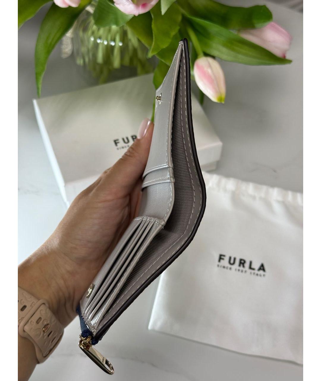 FURLA Синий кожаный кошелек, фото 3