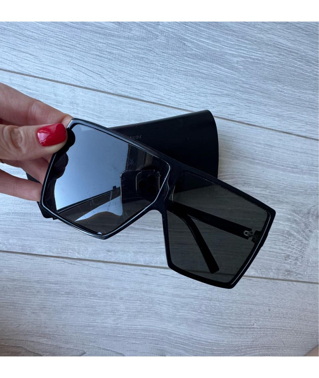 SAINT LAURENT Черные пластиковые солнцезащитные очки, фото 5