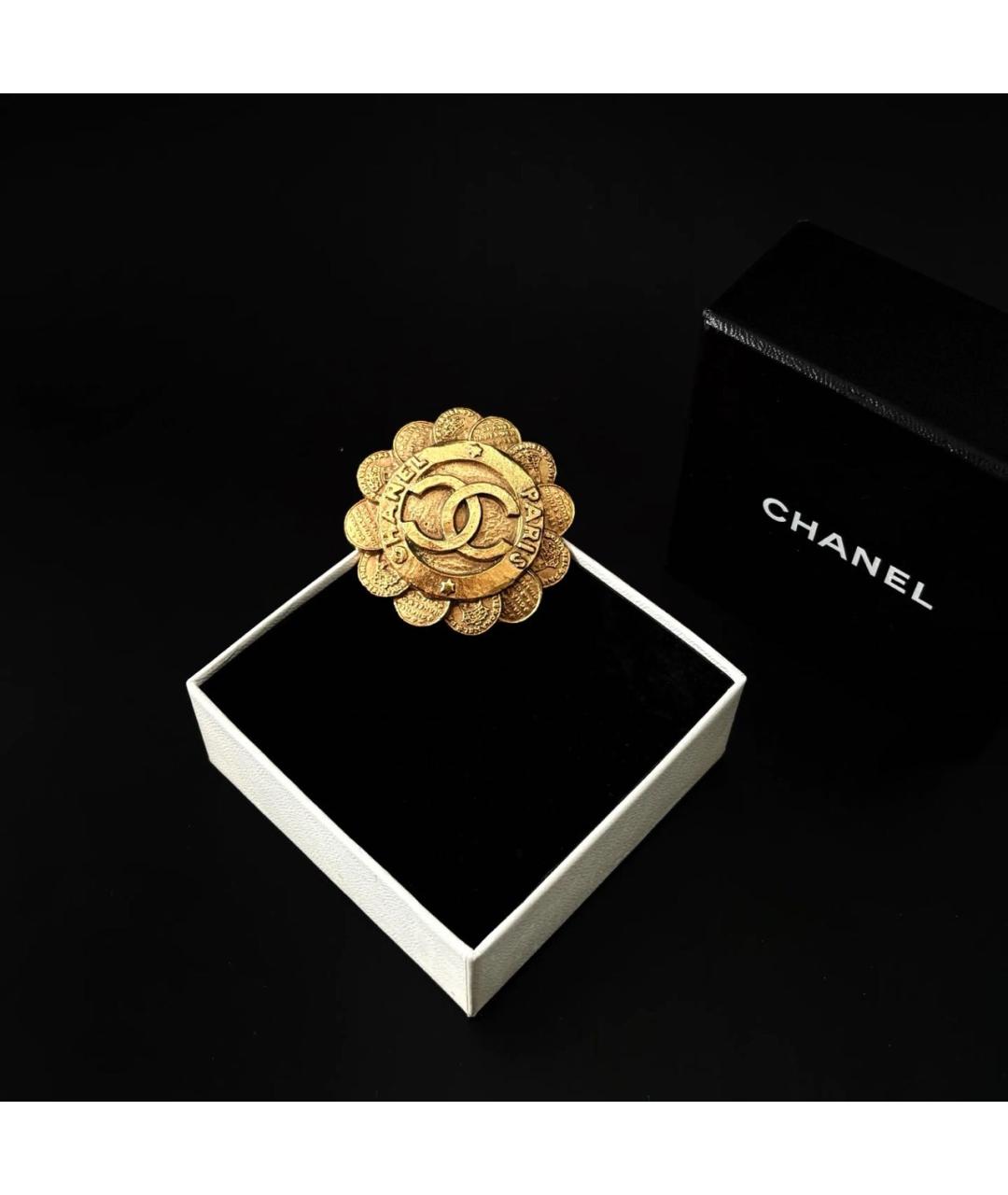 CHANEL Золотая металлическая булавка / брошь, фото 6