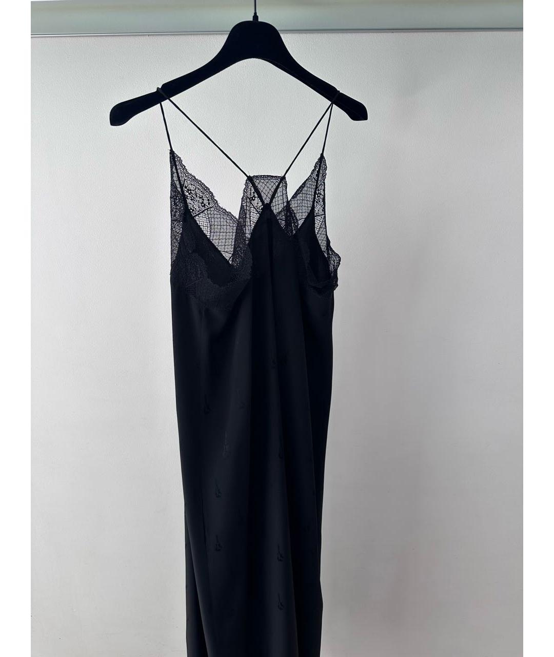ZADIG & VOLTAIRE Черное шелковое повседневное платье, фото 5