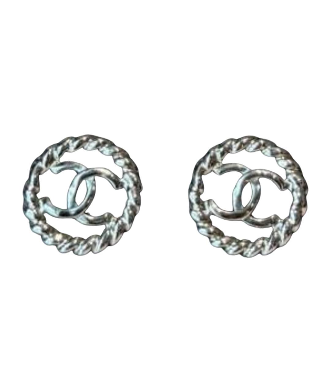 CHANEL Серебряные металлические серьги, фото 1