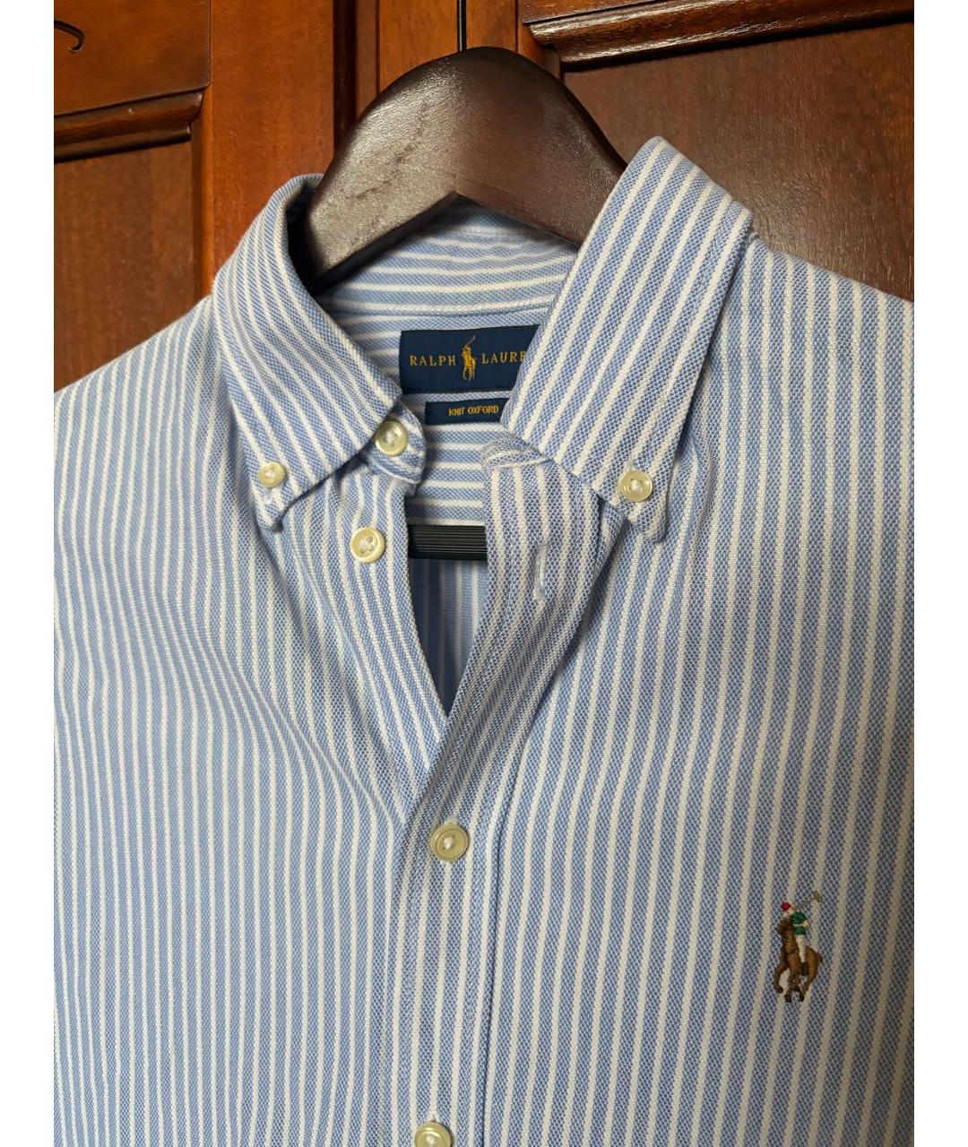 POLO RALPH LAUREN Голубая хлопковая рубашка, фото 3