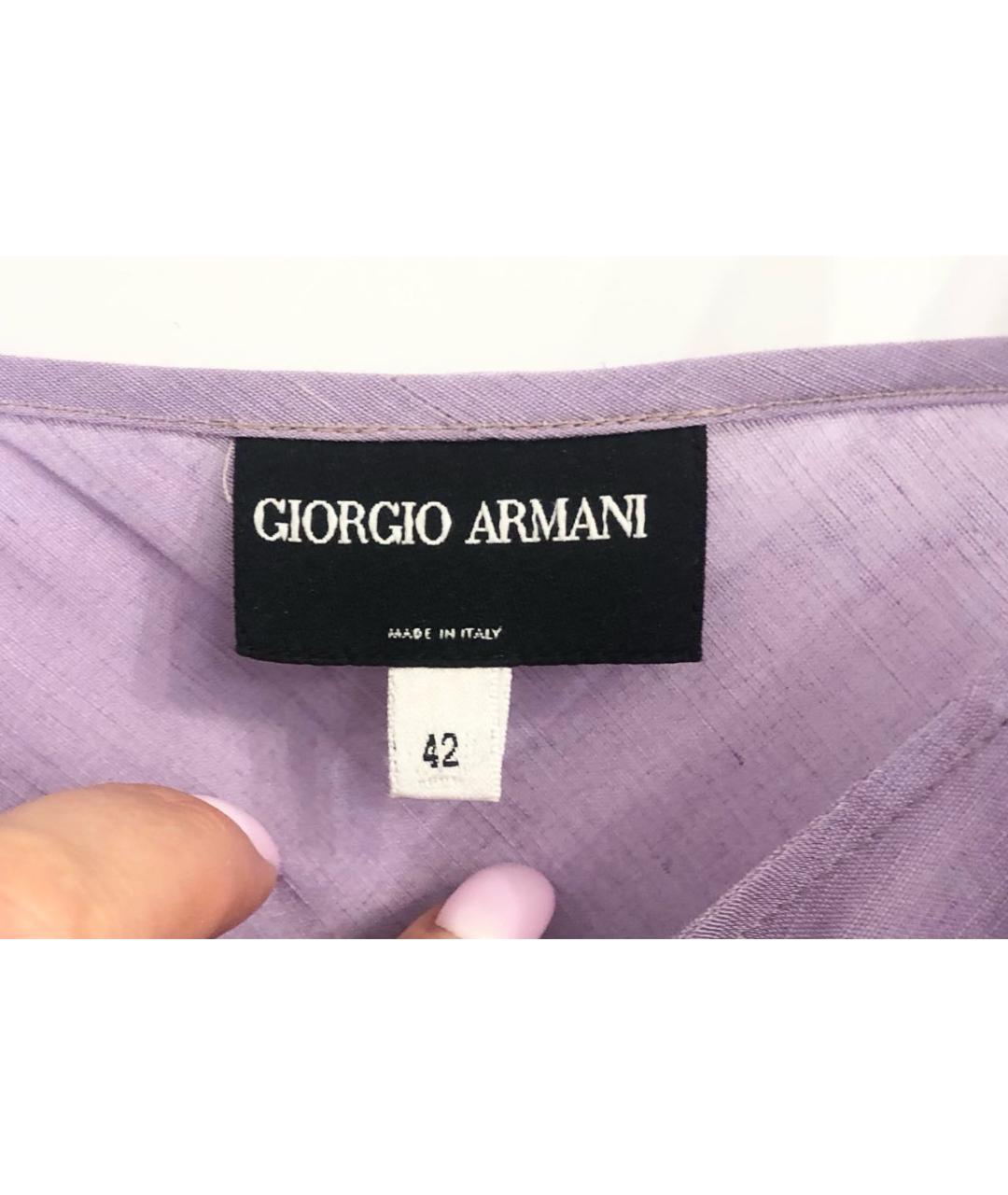 GIORGIO ARMANI Фиолетовая льняная майка, фото 4