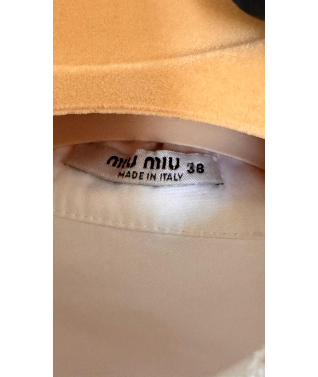 MIU MIU Белое хлопковое коктейльное платье, фото 6