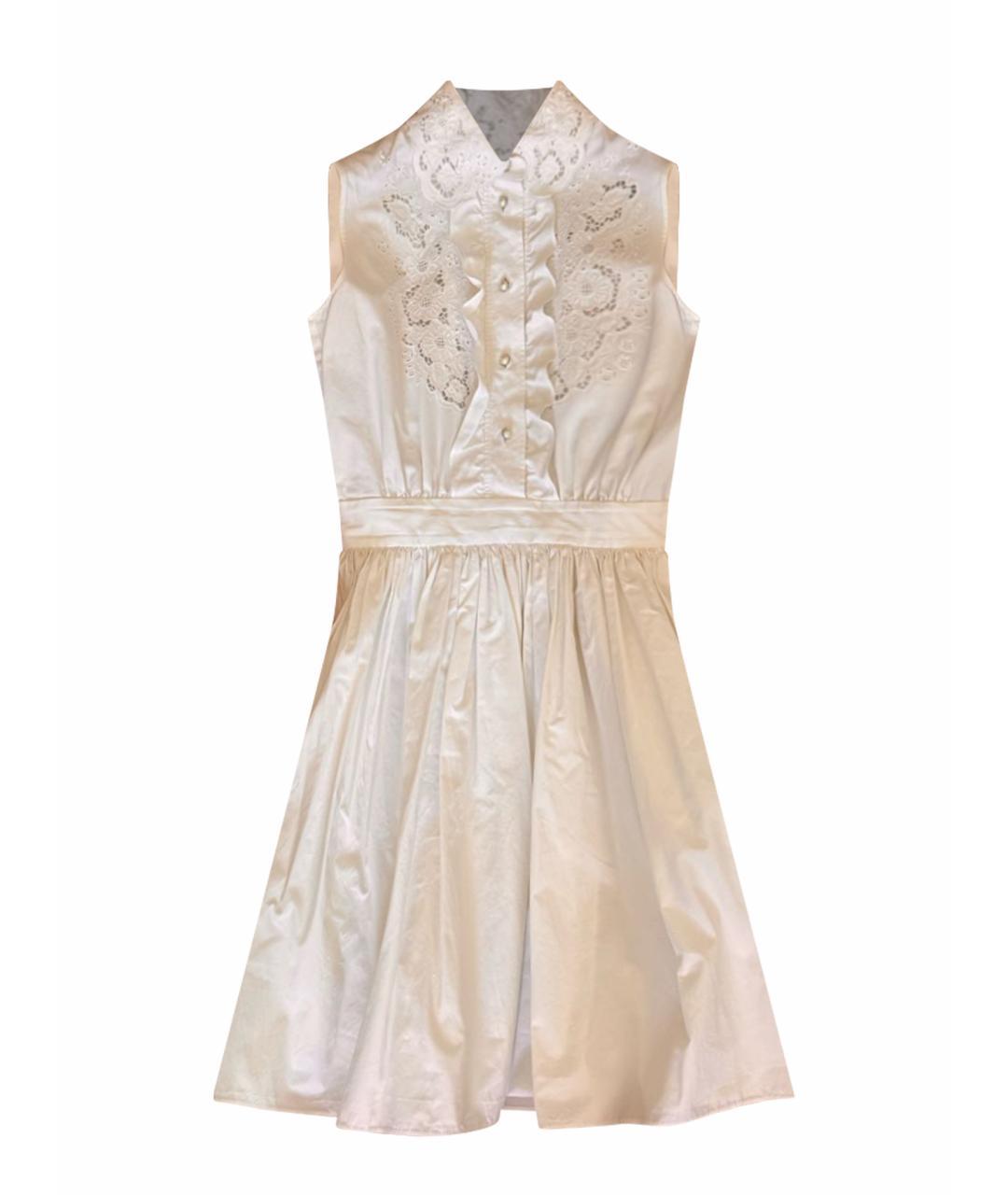 MIU MIU Белое хлопковое коктейльное платье, фото 1