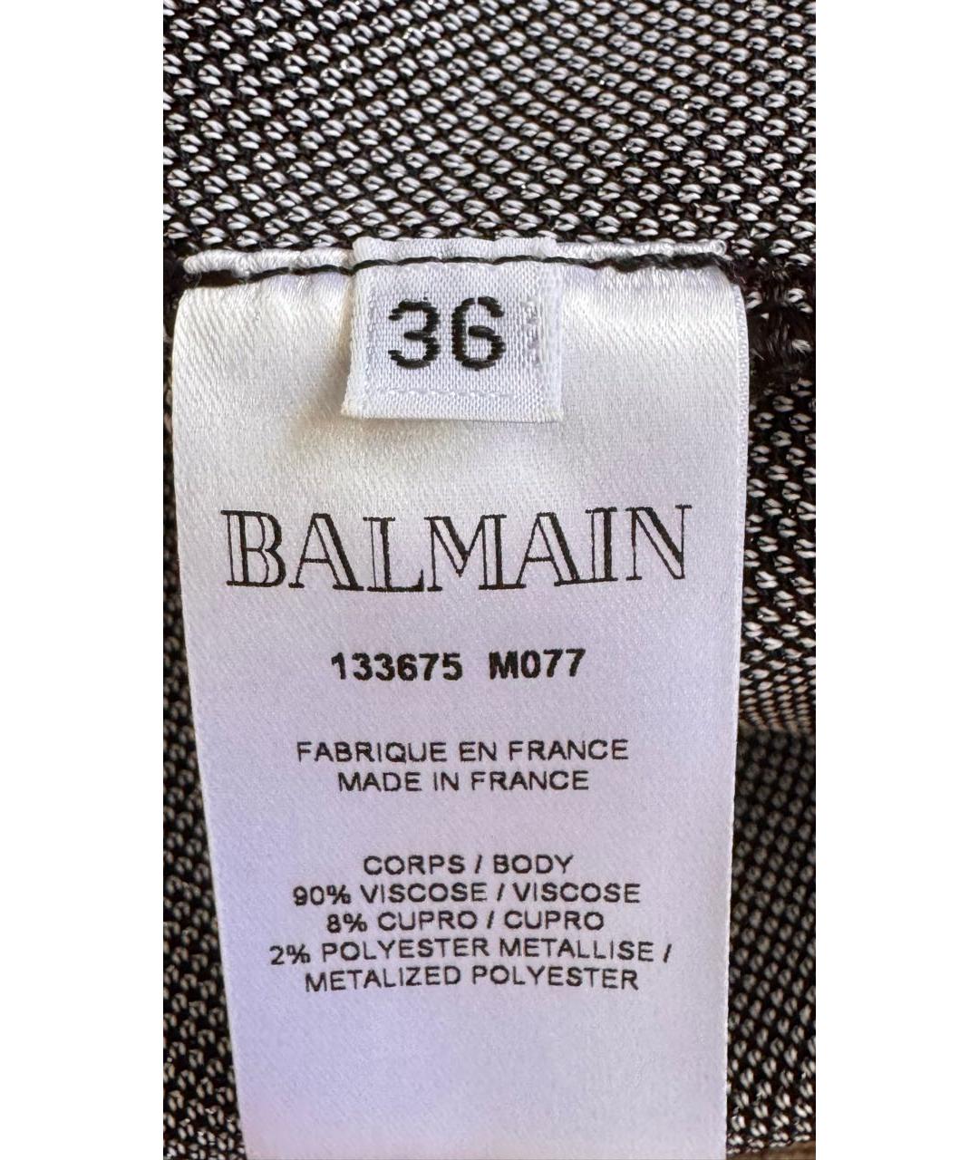 BALMAIN Черное вискозное коктейльное платье, фото 4