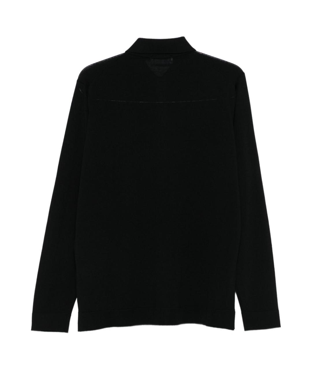 LARDINI Черная шерстяная классическая рубашка, фото 2