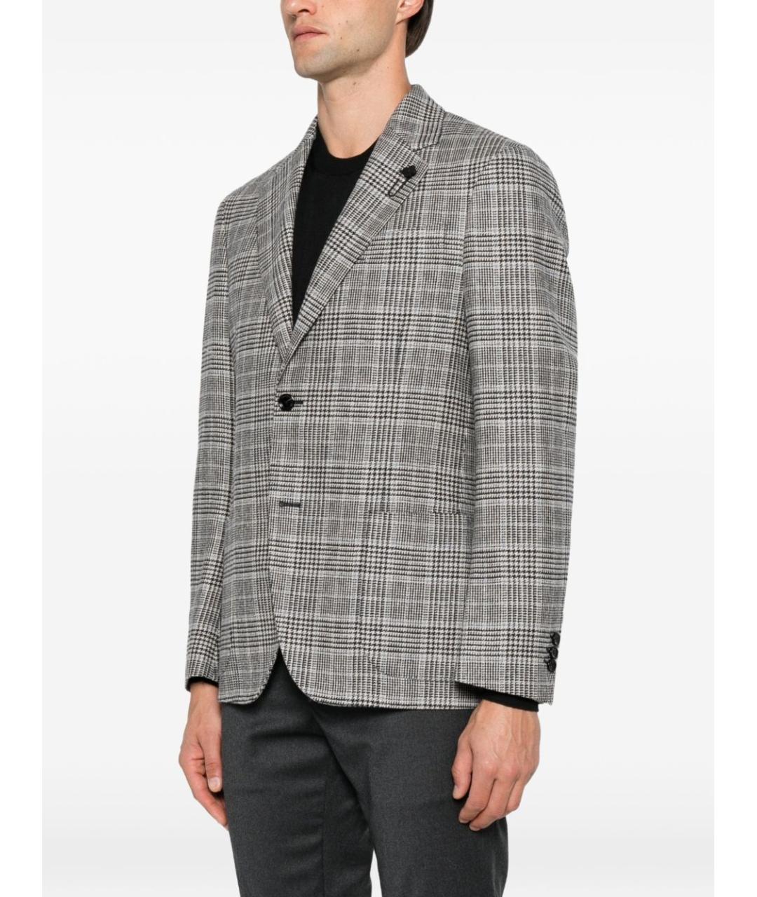 LARDINI Синий шерстяной пиджак, фото 3