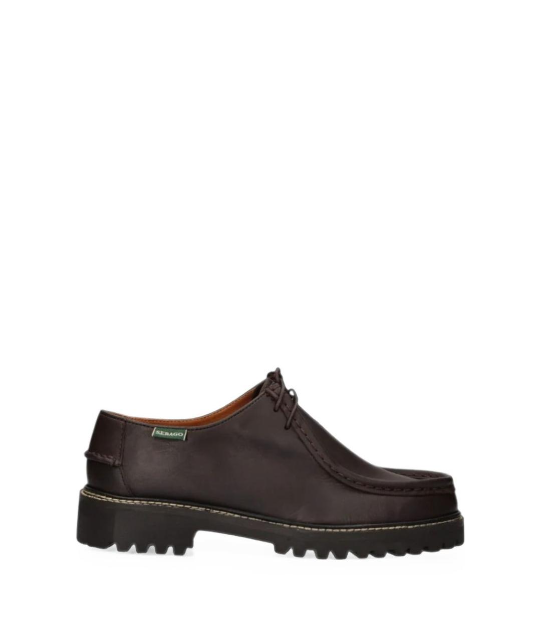 SEBAGO Коричневые кожаные низкие ботинки, фото 1