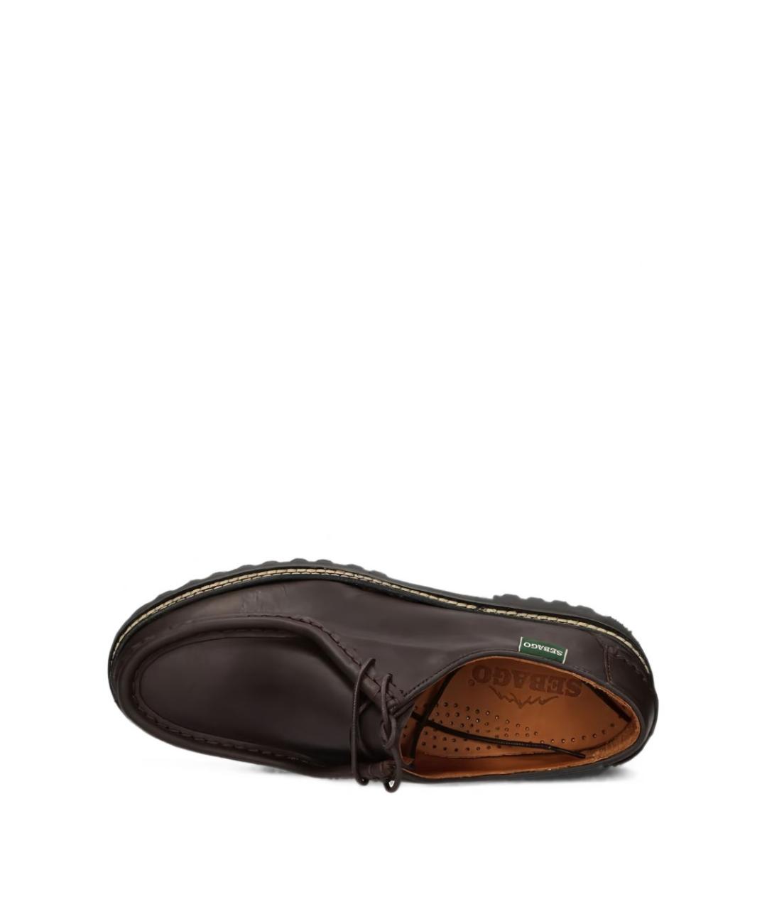 SEBAGO Коричневые кожаные низкие ботинки, фото 2