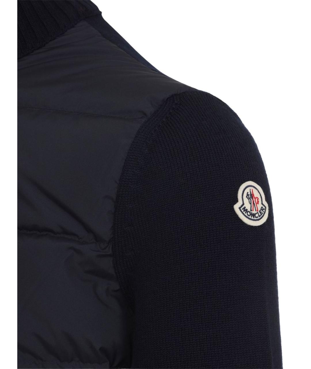 MONCLER Темно-синяя полиэстеровая куртка, фото 3