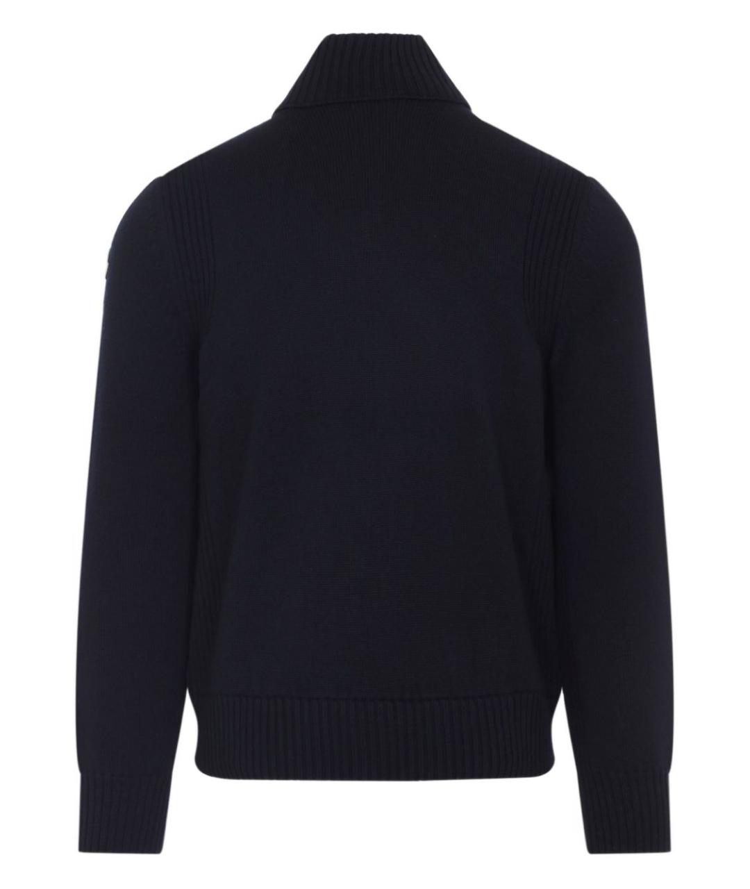 MONCLER Темно-синяя полиэстеровая куртка, фото 2