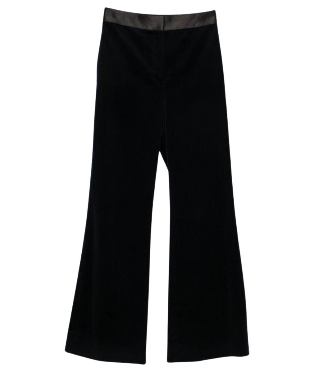 VICTORIA BECKHAM Черные хлопковые прямые брюки, фото 1