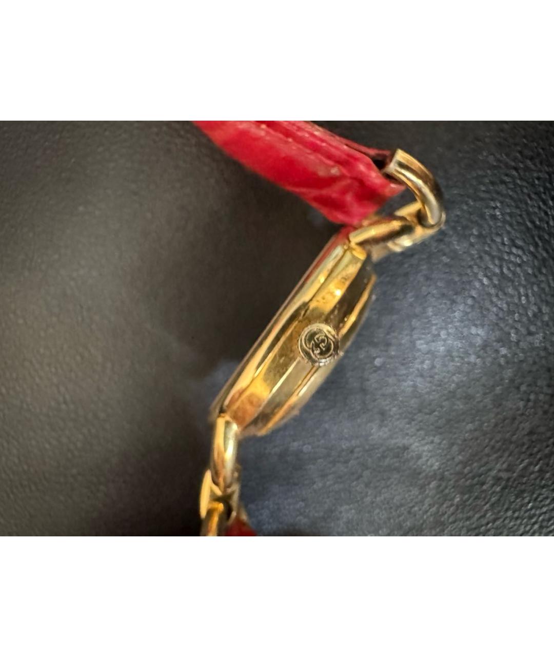 GUCCI Красные часы из золота и стали, фото 5