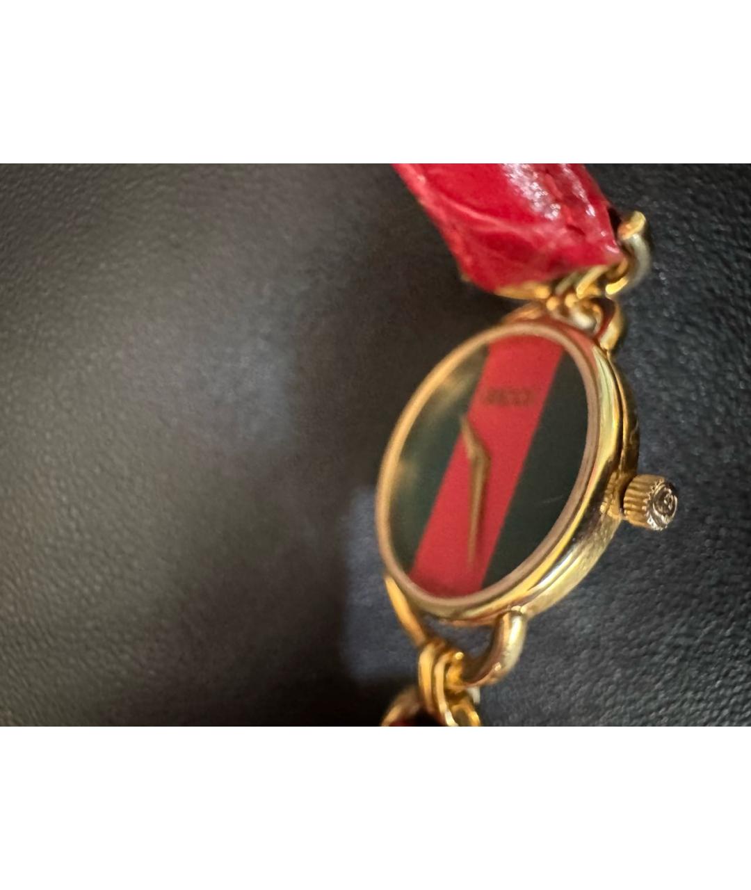 GUCCI Красные часы из золота и стали, фото 3