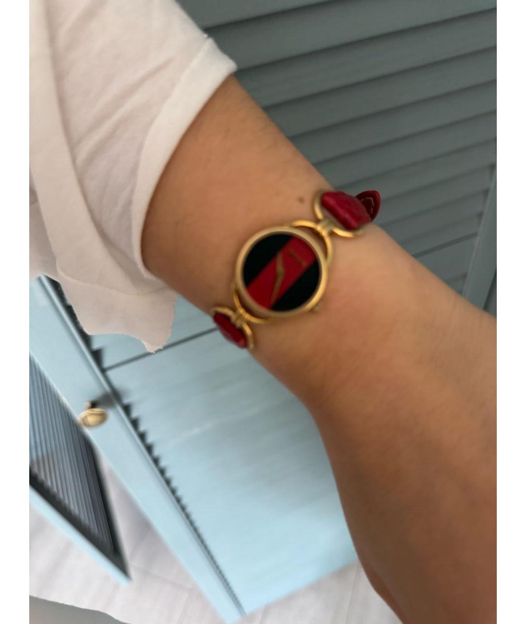 GUCCI Красные часы из золота и стали, фото 4