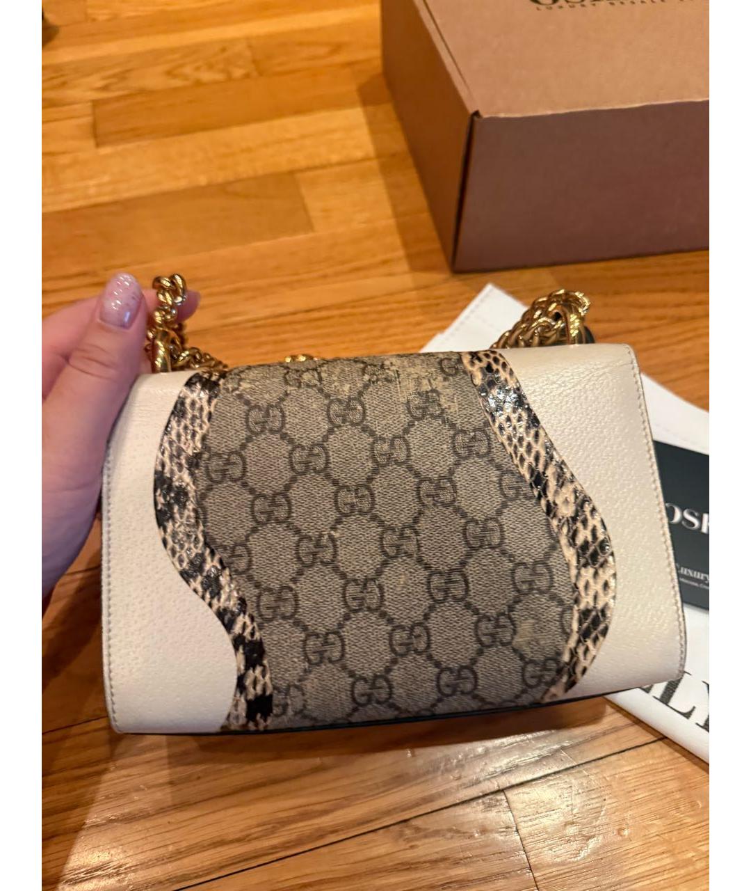 GUCCI Бежевая кожаная сумка через плечо, фото 3