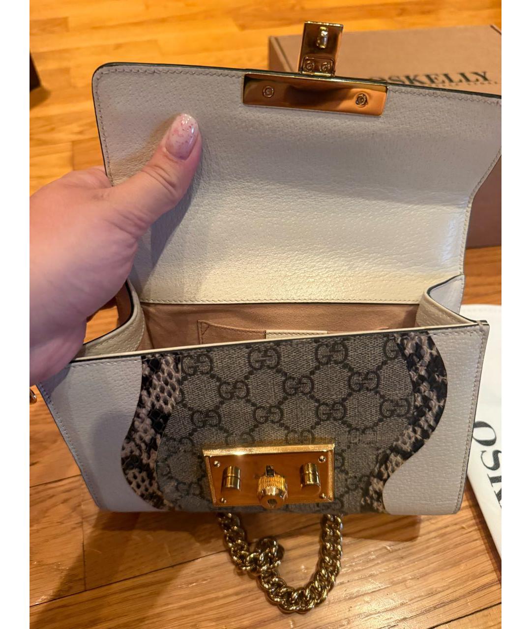 GUCCI Бежевая кожаная сумка через плечо, фото 4