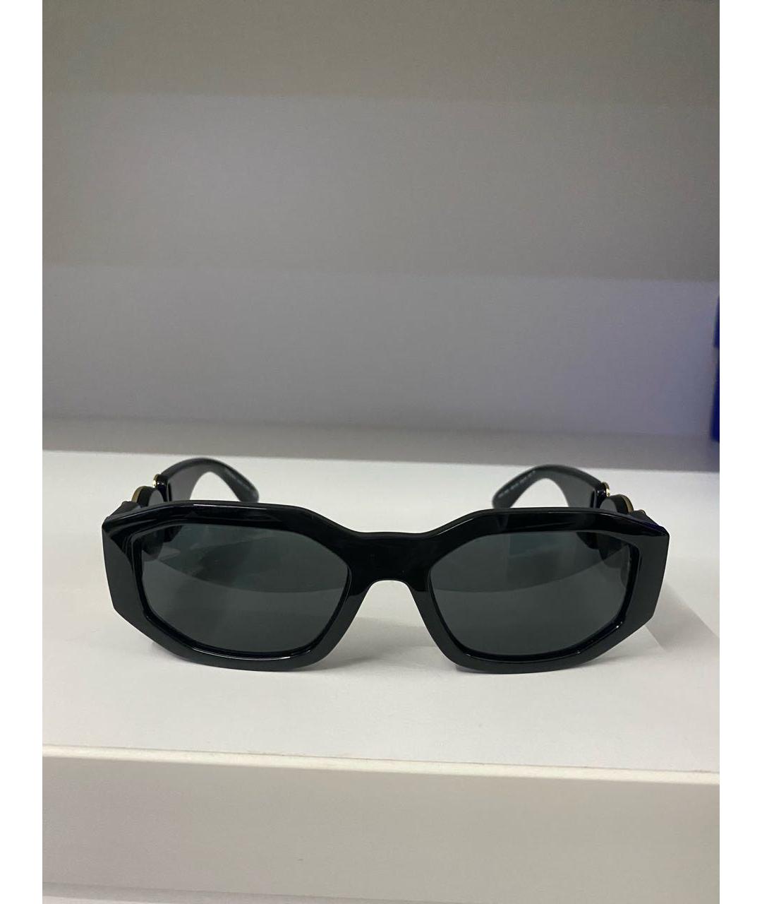 VERSACE Черные пластиковые солнцезащитные очки, фото 9