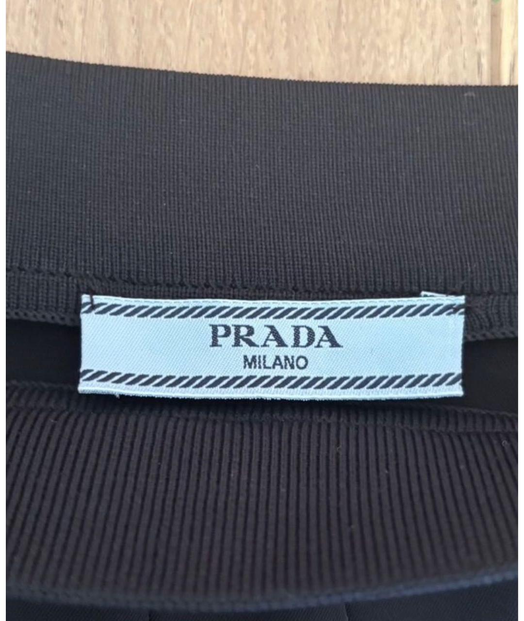 PRADA Черная полиэстеровая юбка миди, фото 4