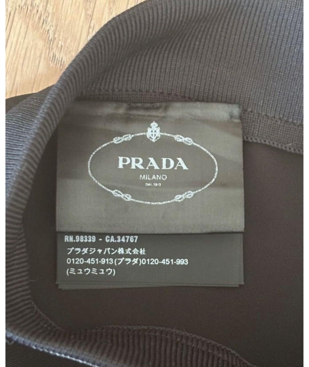 PRADA Черная полиэстеровая юбка миди, фото 5