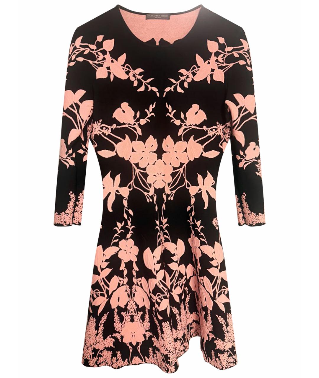 ALEXANDER MCQUEEN Черное вискозное коктейльное платье, фото 1
